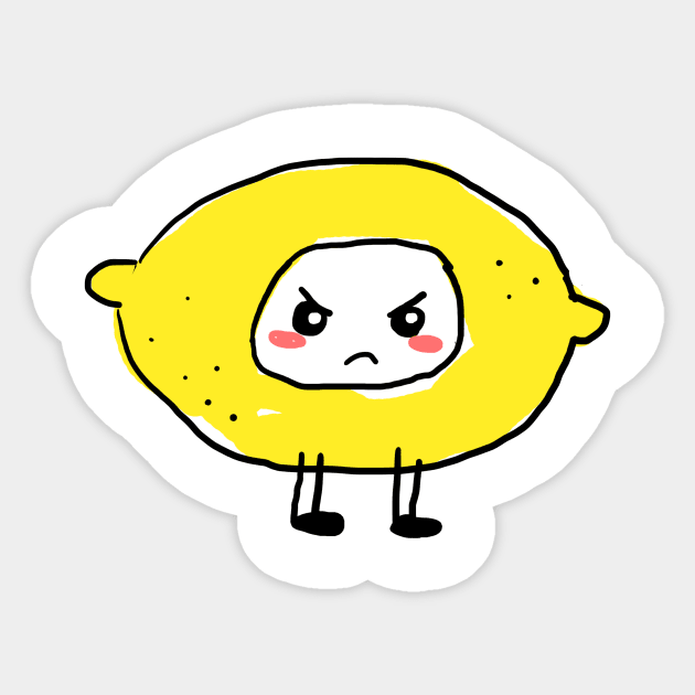 Grumpy Lemon Sticker by Potato_pinkie_pie